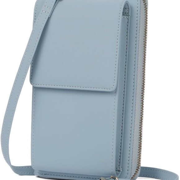 Handbags - Small Vegan Leather Crossbody Cell Phone Purse Wallet 12 Card Slots